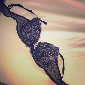 Pink and Black Lace Victoria Secret Bra